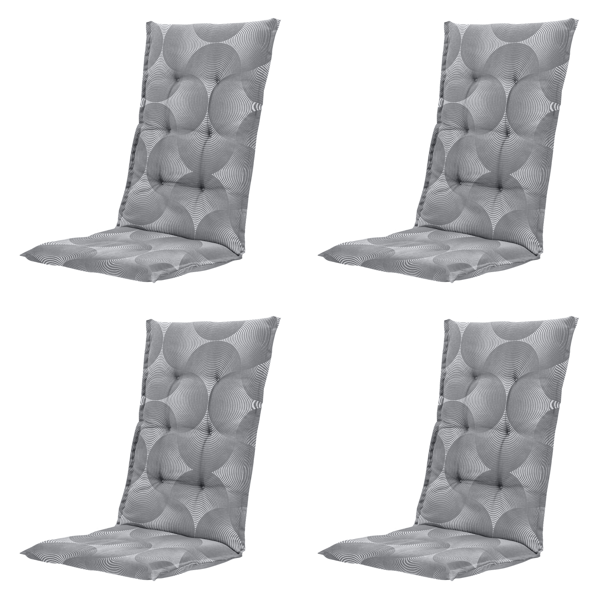 Madison - Kussen hoge rug Napels - Grijs - 123x50x5cm - Set van 4