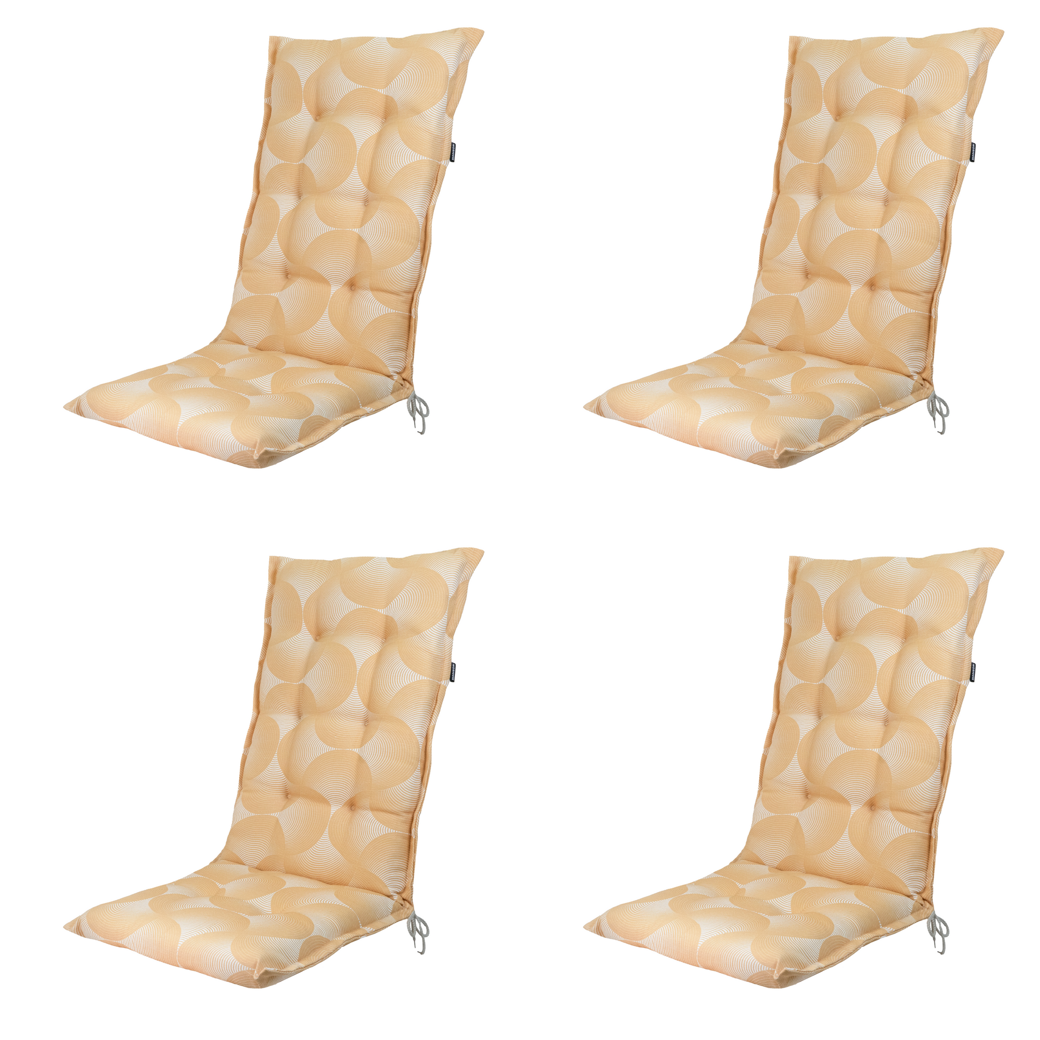 Madison - Kussen hoge rug Napels - Geel - 123x50x5cm - Set van 4