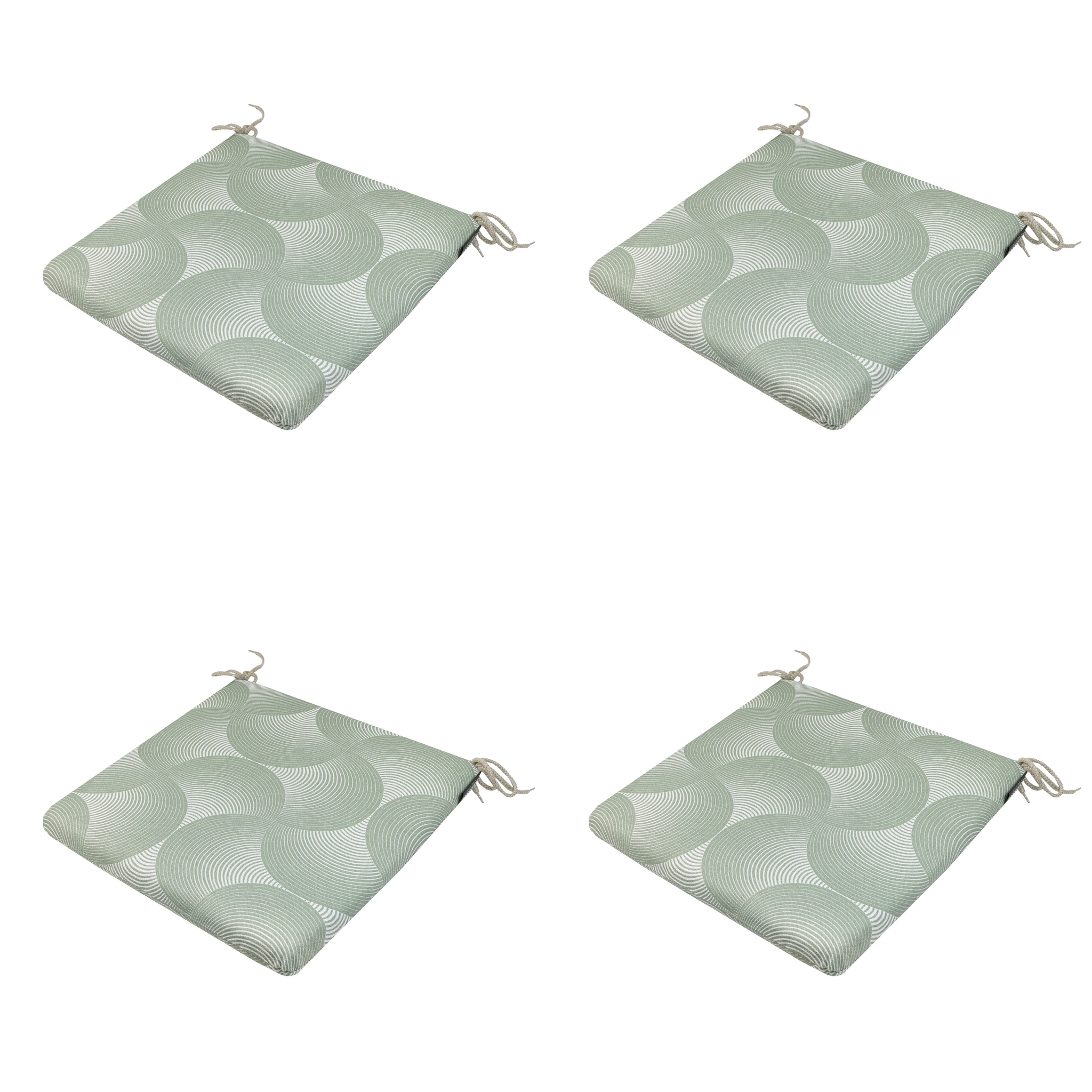 Madison - Zitkussen Napels - Groen - 40x40x4,5cm - Set van 4