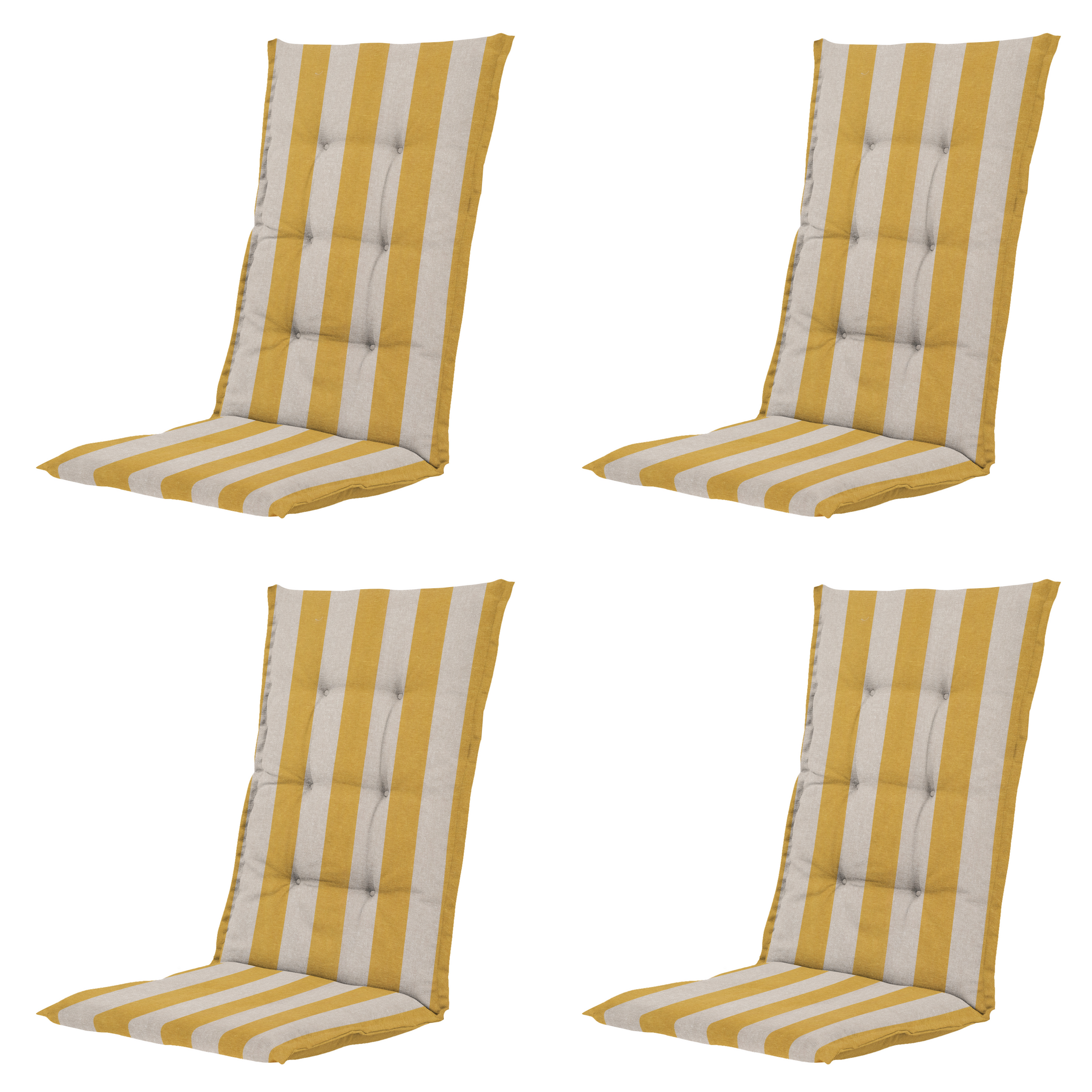 Madison - Kussen hoge rug Amora - Geel - 123x50x5cm - Set van 4