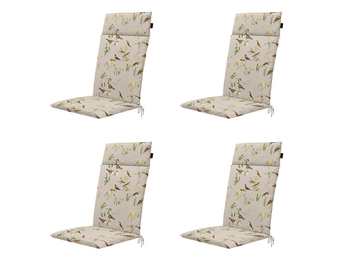 Madison - Tuintstoelkussen Hoge Rug Aria - Beige - 120x50x4cm - Set van 4