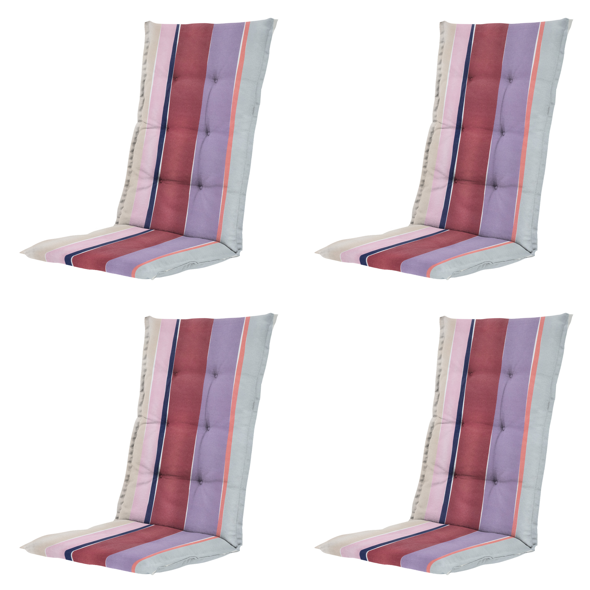 Madison - Kussen hoge rug Nox - Mulitkleur - 123x50x5cm - Set van 4