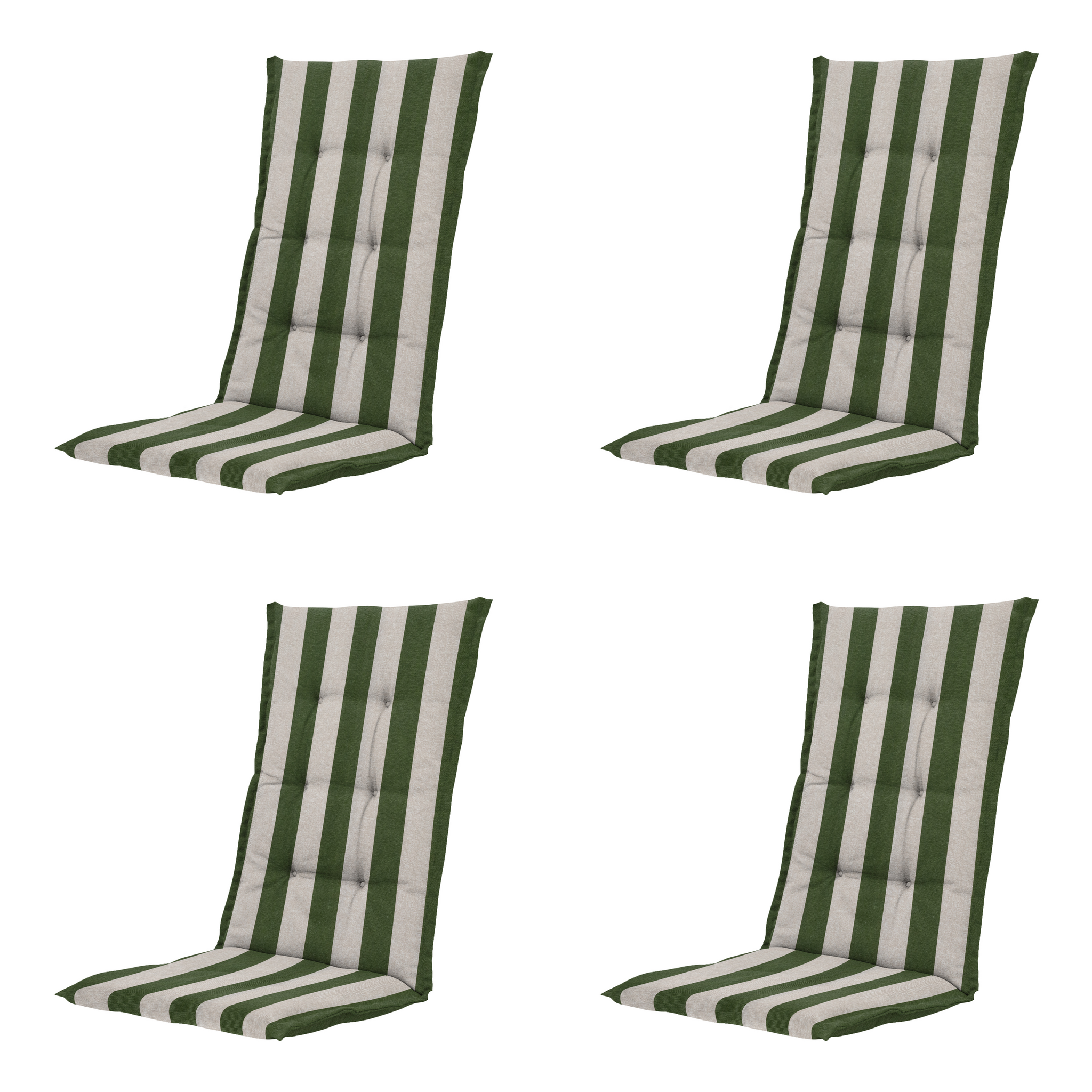 Madison - Kussen hoge rug Amora - Groen - 123x50x5cm - Set van 4