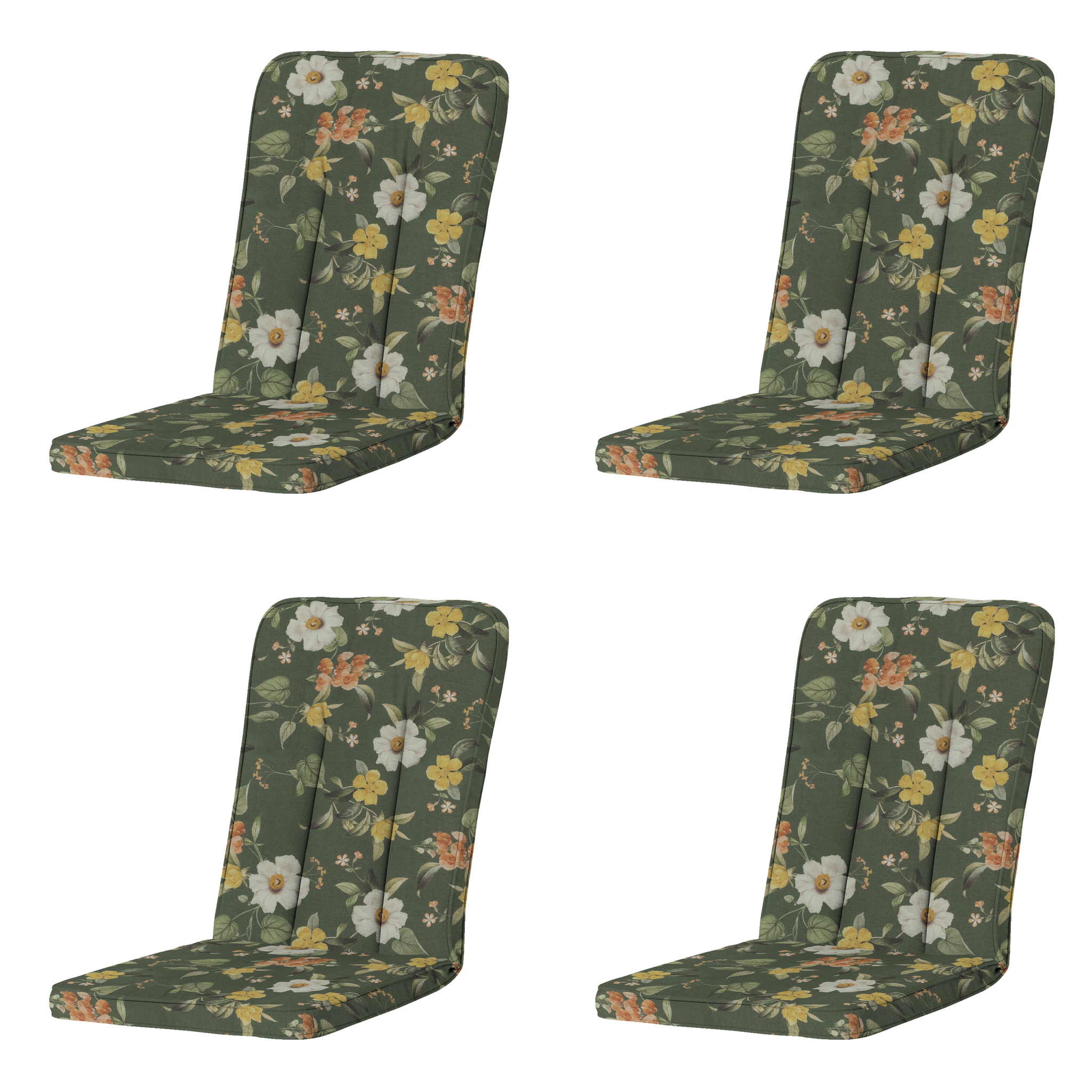 Madison - Tuintstoelkussen Hoge Rug Julliete - Multikleur - 110x48x6cm - Set van 4