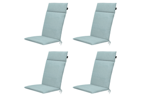 Madison - Tuintstoelkussen Hoge Rug Eco-line - Blauw - 120x50x4cm - Set van 4