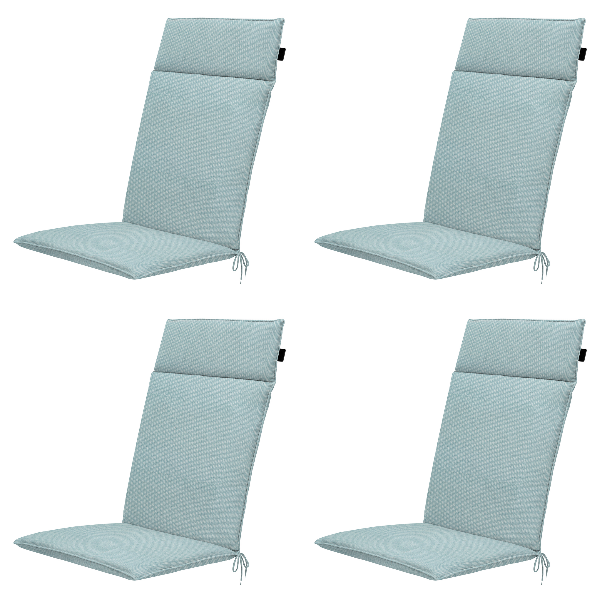 Madison - Tuintstoelkussen Hoge Rug Eco-line - Blauw - 120x50x4cm - Set van 4