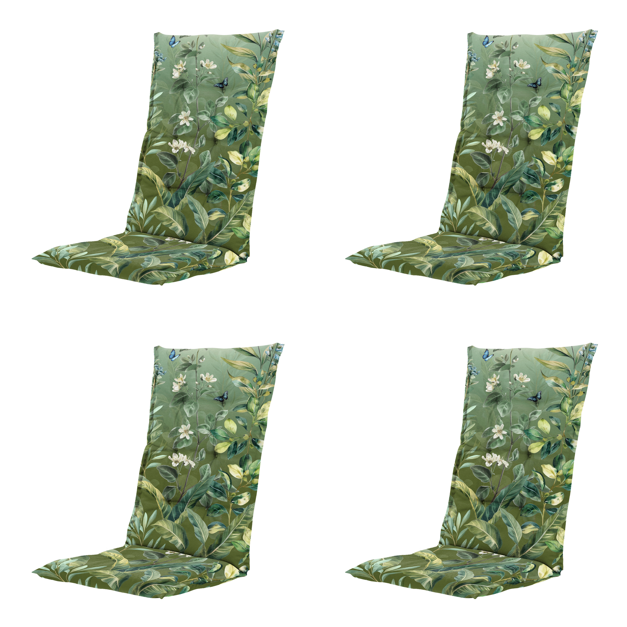 Madison - Kussen hoge rug Elisa - Groen - 123x50x5cm - Set van 4