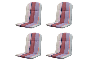Madison - Kuipstoelkussen Hoge rug Nox - Mulitkleur - 96x45x3,5cm - Set van 4