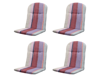 Madison - Kuipstoelkussen Hoge rug Nox - Mulitkleur - 96x45x3,5cm - Set van 4