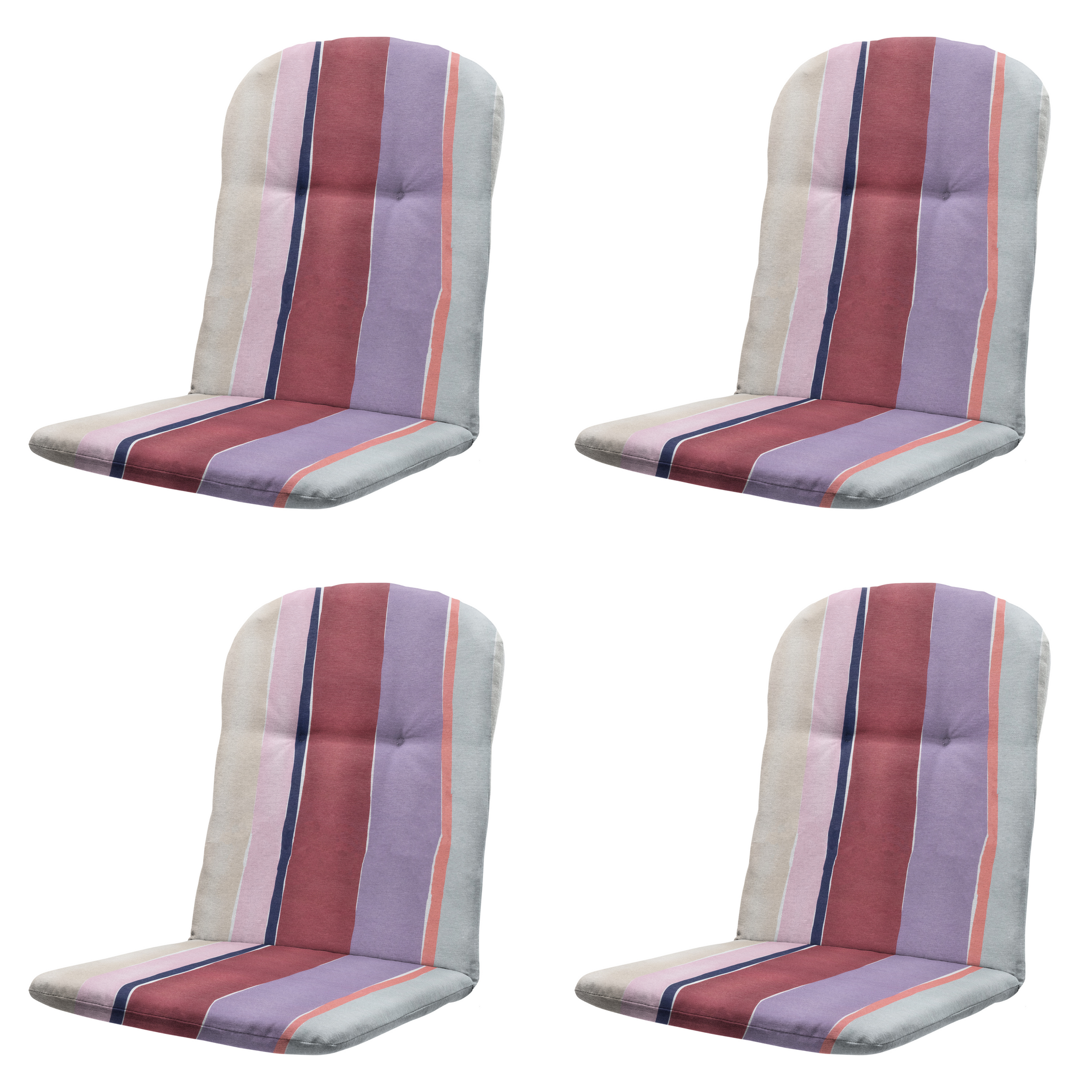 Madison - Kuipstoelkussen Hoge rug Nox - Mulitkleur - 96x45x3,5cm - Set van 4