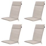 Madison - Tuintstoelkussen Hoge Rug Richmond - Beige - 120x50x4cm - Set van 4