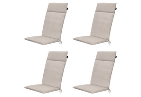 Madison - Tuintstoelkussen Hoge Rug Richmond - Beige - 120x50x4cm - Set van 4