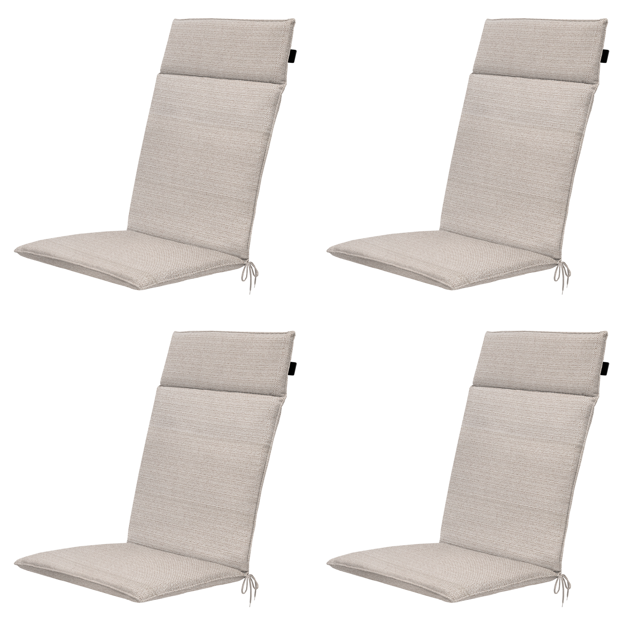 Madison - Tuintstoelkussen Hoge Rug Richmond - Beige - 120x50x4cm - Set van 4