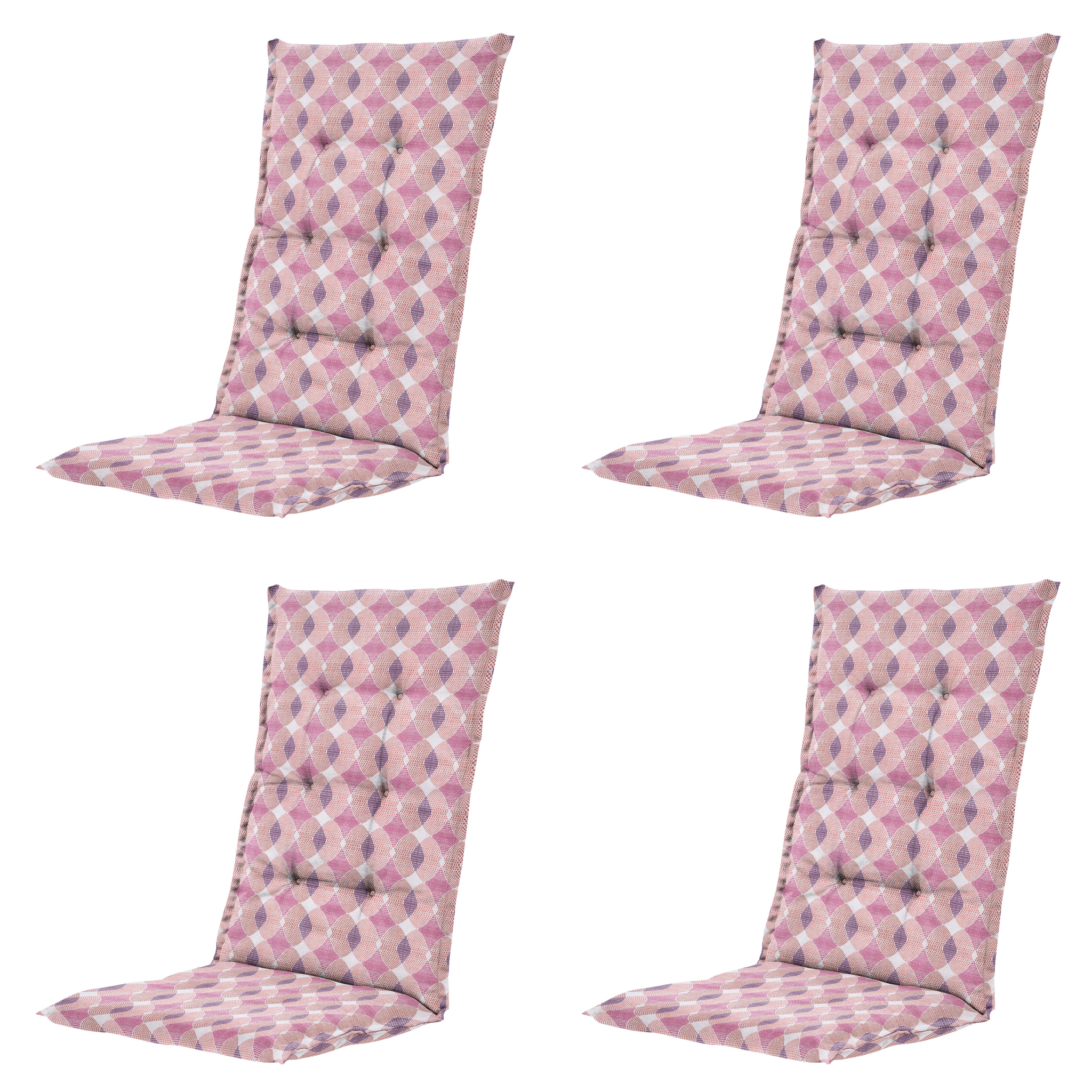 Madison - Kussen hoge rug Rae - Paars - 123x50x5cm - Set van 4