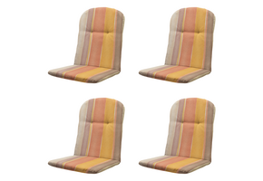 Madison - Kuipstoelkussen Hoge rug Nox - Mulitkleur - 96x45x3,5cm - Set van 4