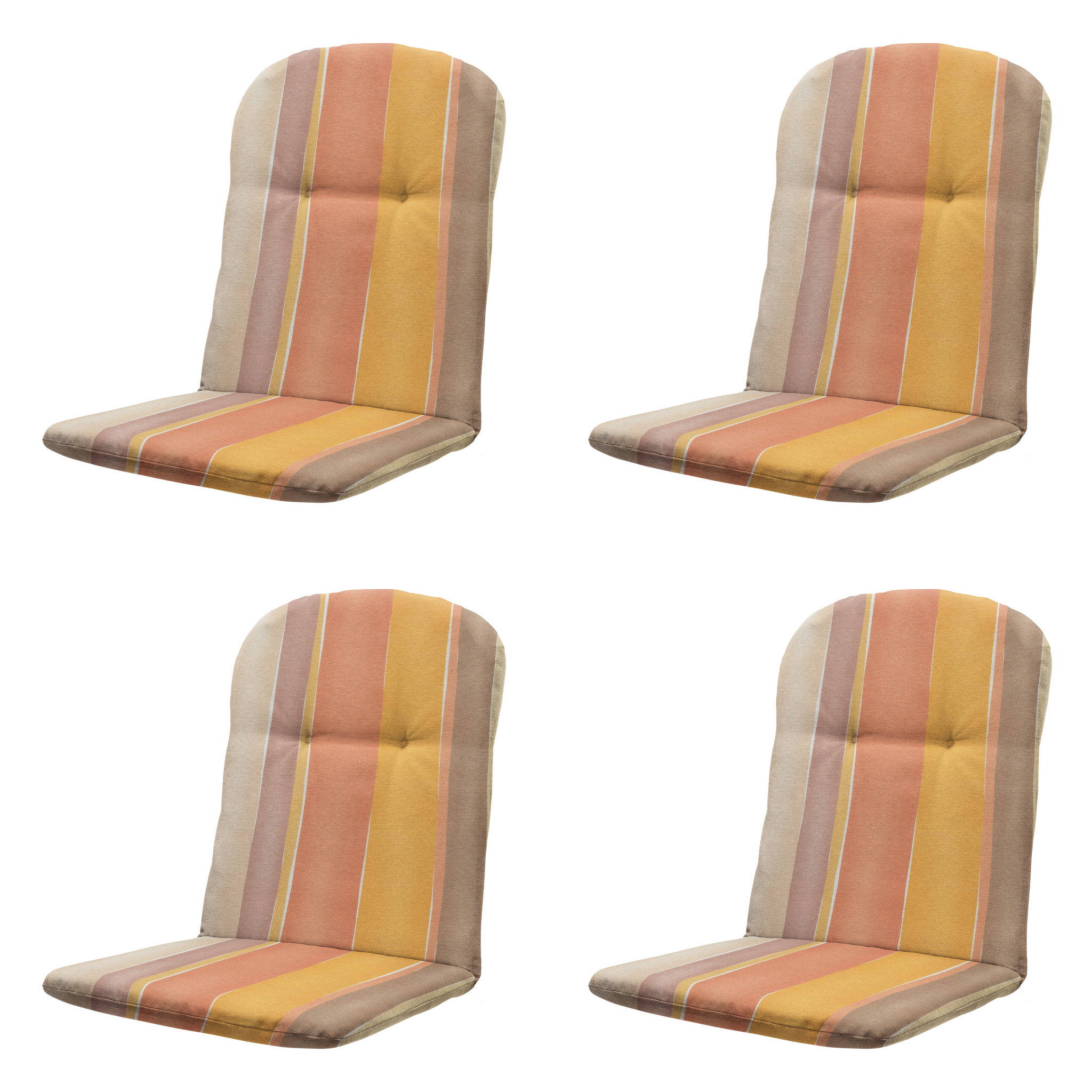 Madison - Kuipstoelkussen Hoge rug Nox - Mulitkleur - 96x45x3,5cm - Set van 4