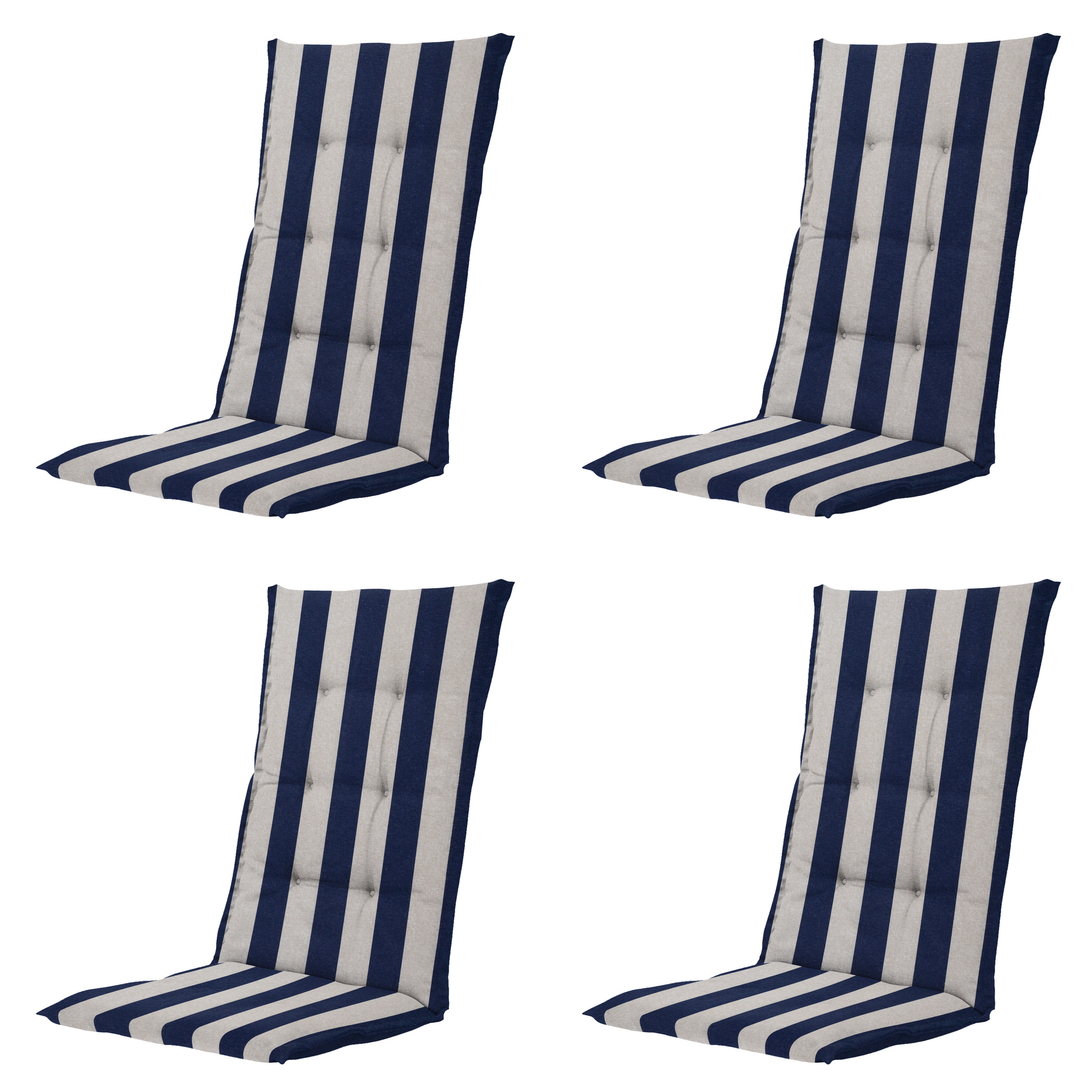 Madison - Kussen hoge rug Amora - Blauw - 123x50x5cm - Set van 4