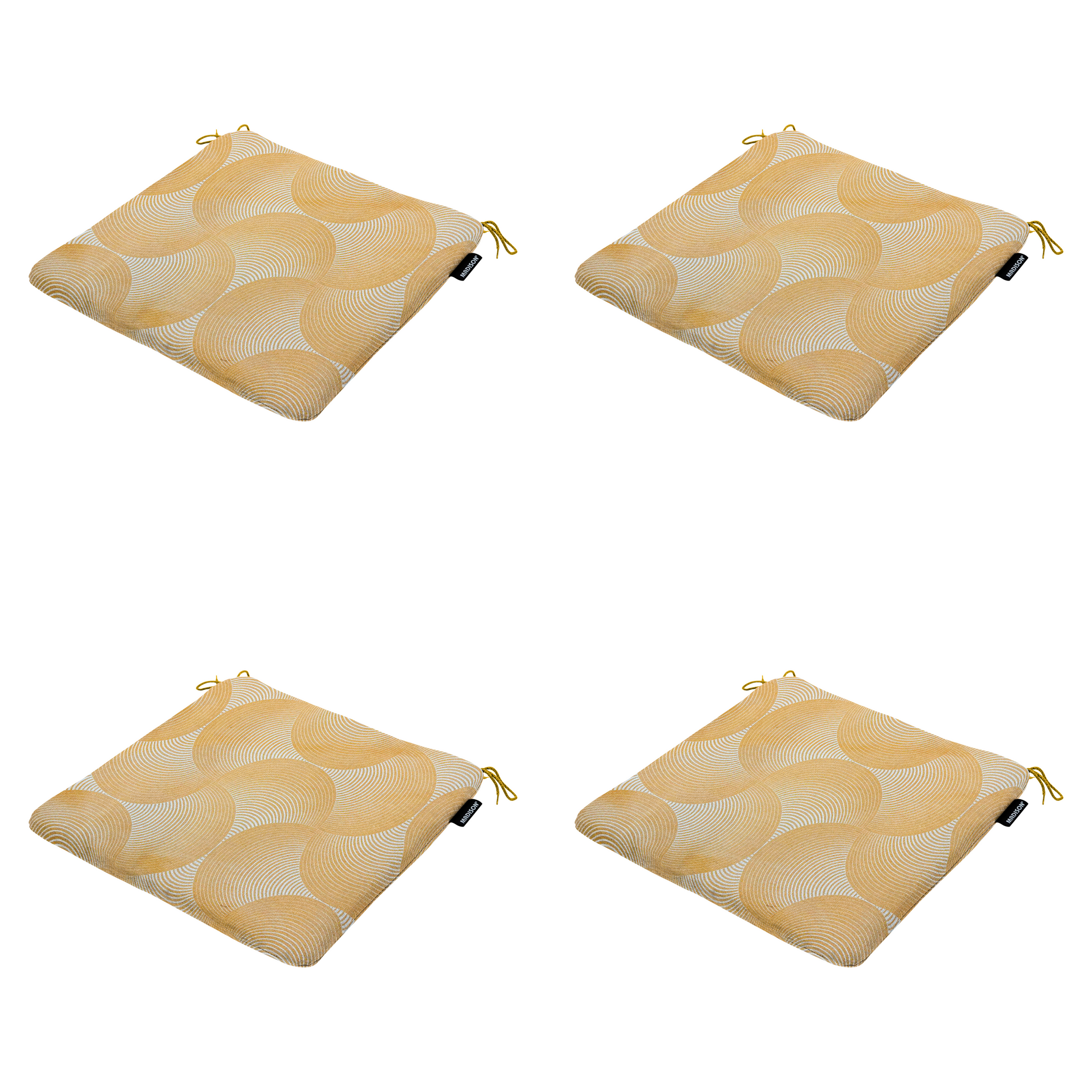 Madison - Zitkussen Napels - Geel - 40x40x4,5cm - Set van 4