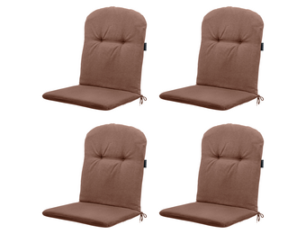 Madison - Kuipstoelkussen Hoge rug Panama - Bruin - 96x45x3,5cm - Set van 4
