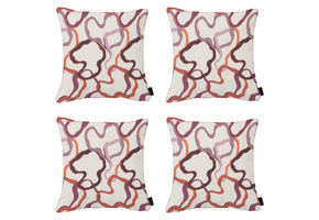 Madison - Sierkussen Blaze - Multikleur - 50x50x10cm - Set van 4