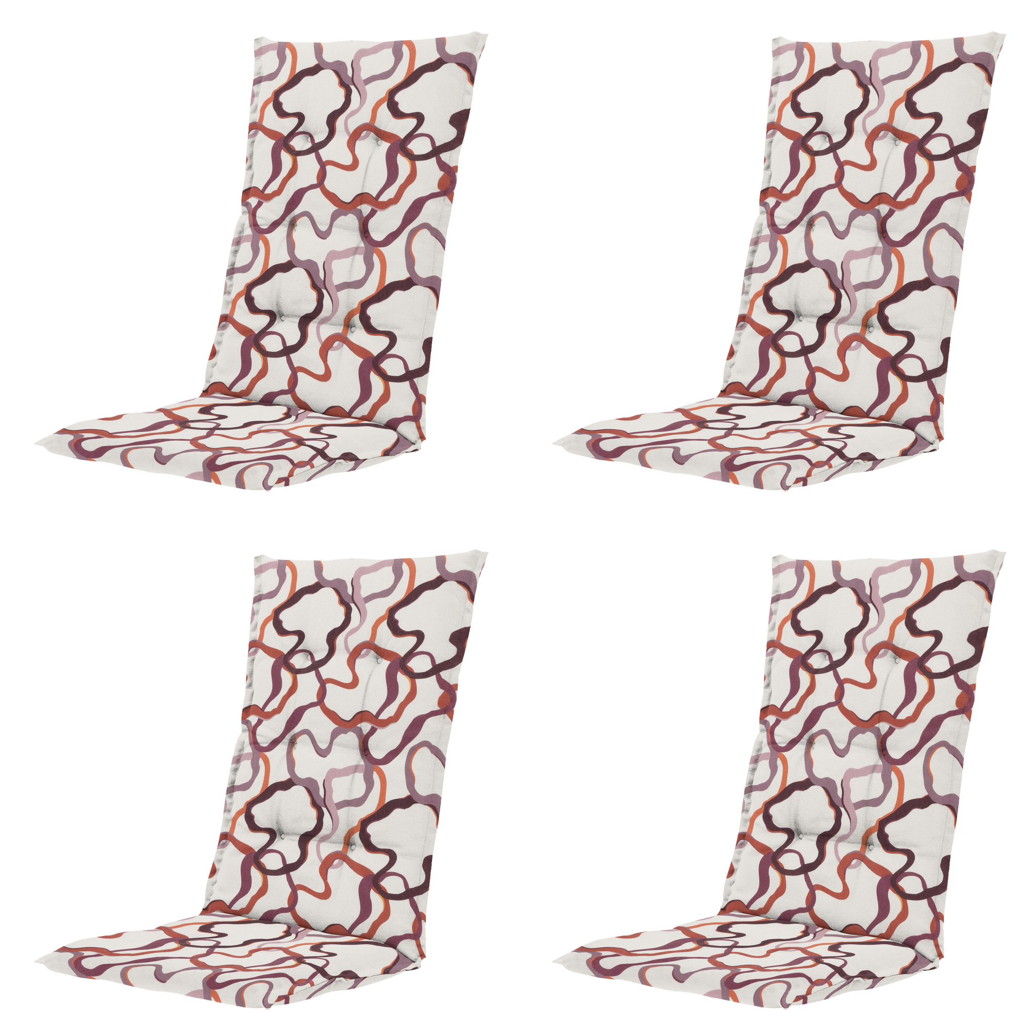 Wolken - Kussen Gestikt hoge rug - Set van 4