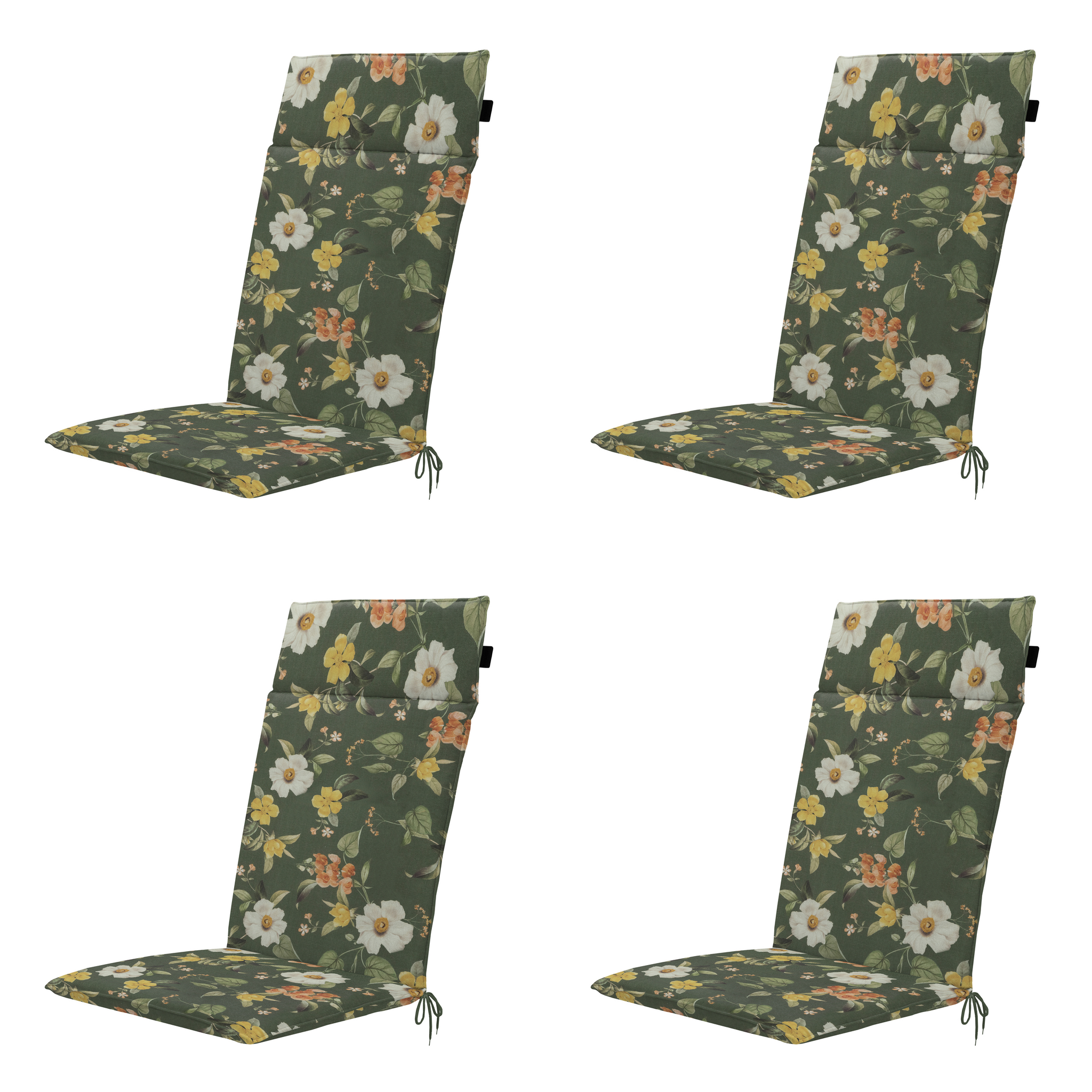 Madison - Tuintstoelkussen Hoge Rug Julliete - Multikleur - 120x50x4cm - Set van 4