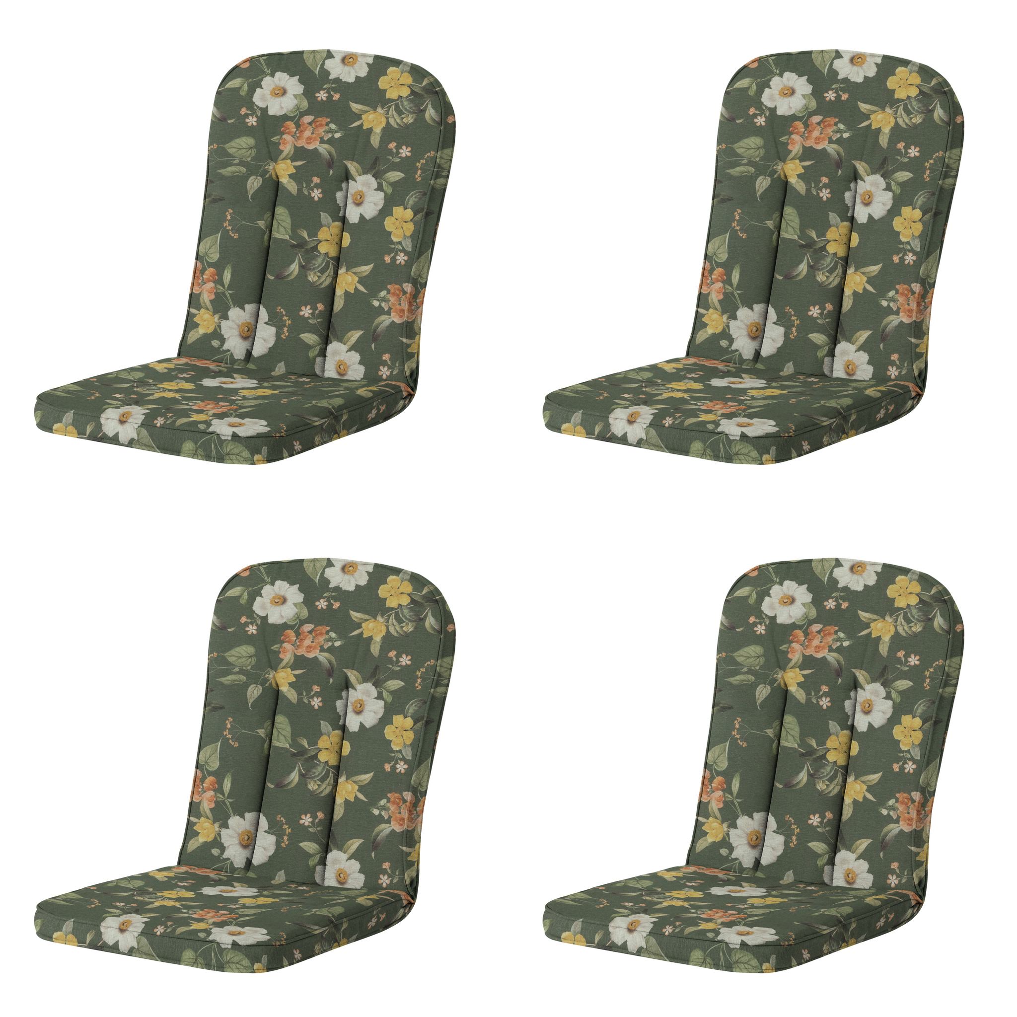 Madison - Tuintstoelkussen Hoge Rug Julliete - Multikleur - 100x48x6cm - Set van 4