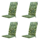 Madison - Tuintstoelkussen Hoge Rug Elisa - Groen - 120x50x4cm - Set van 4