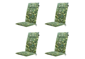 Madison - Tuintstoelkussen Hoge Rug Elisa - Groen - 120x50x4cm - Set van 4
