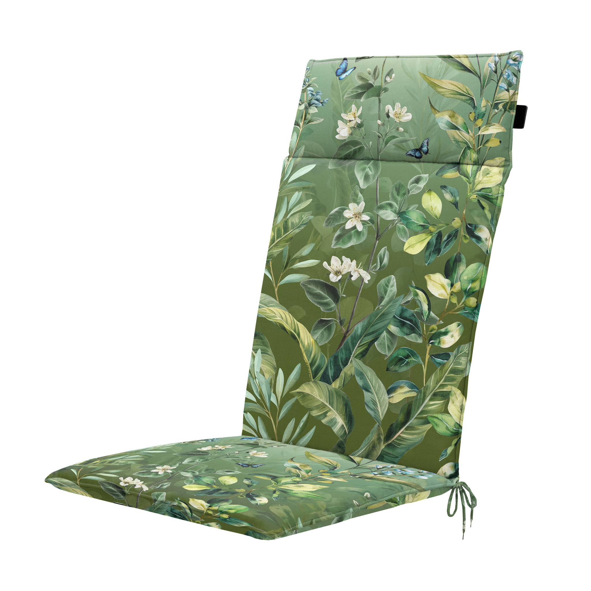 Madison - Tuintstoelkussen Hoge Rug Elisa - Groen - 120x50x4cm - Set van 4