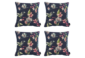 Madison - Sierkussen Cato - Blauw - 50x50x10cm - Set van 4