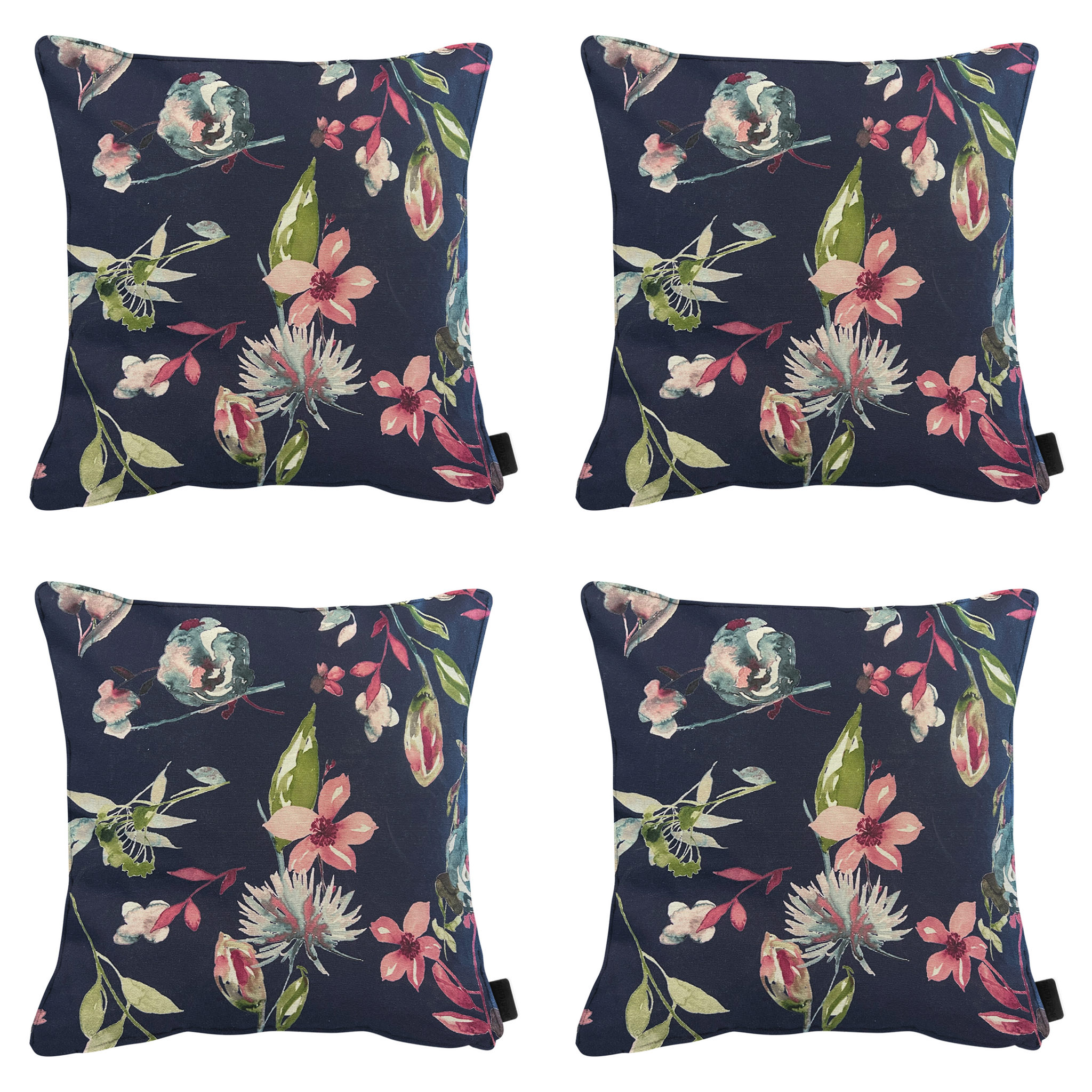 Madison - Sierkussen Cato - Blauw - 50x50x10cm - Set van 4