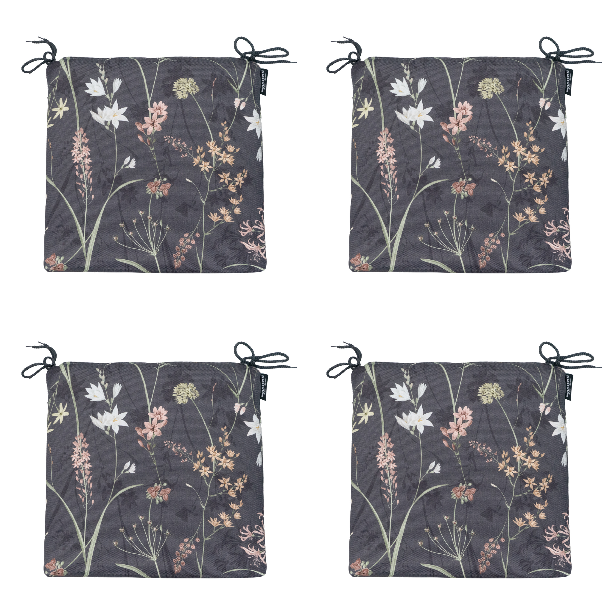 Madison - Zitkussen Eco-line - Grijs - 40x40x4,5cm - Set van 4