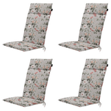 Madison - Tuintstoelkussen Hoge Rug Julliete - Multikleur - 120x50x4cm - Set van 4