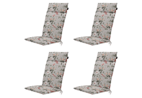 Madison - Tuintstoelkussen Hoge Rug Julliete - Multikleur - 120x50x4cm - Set van 4