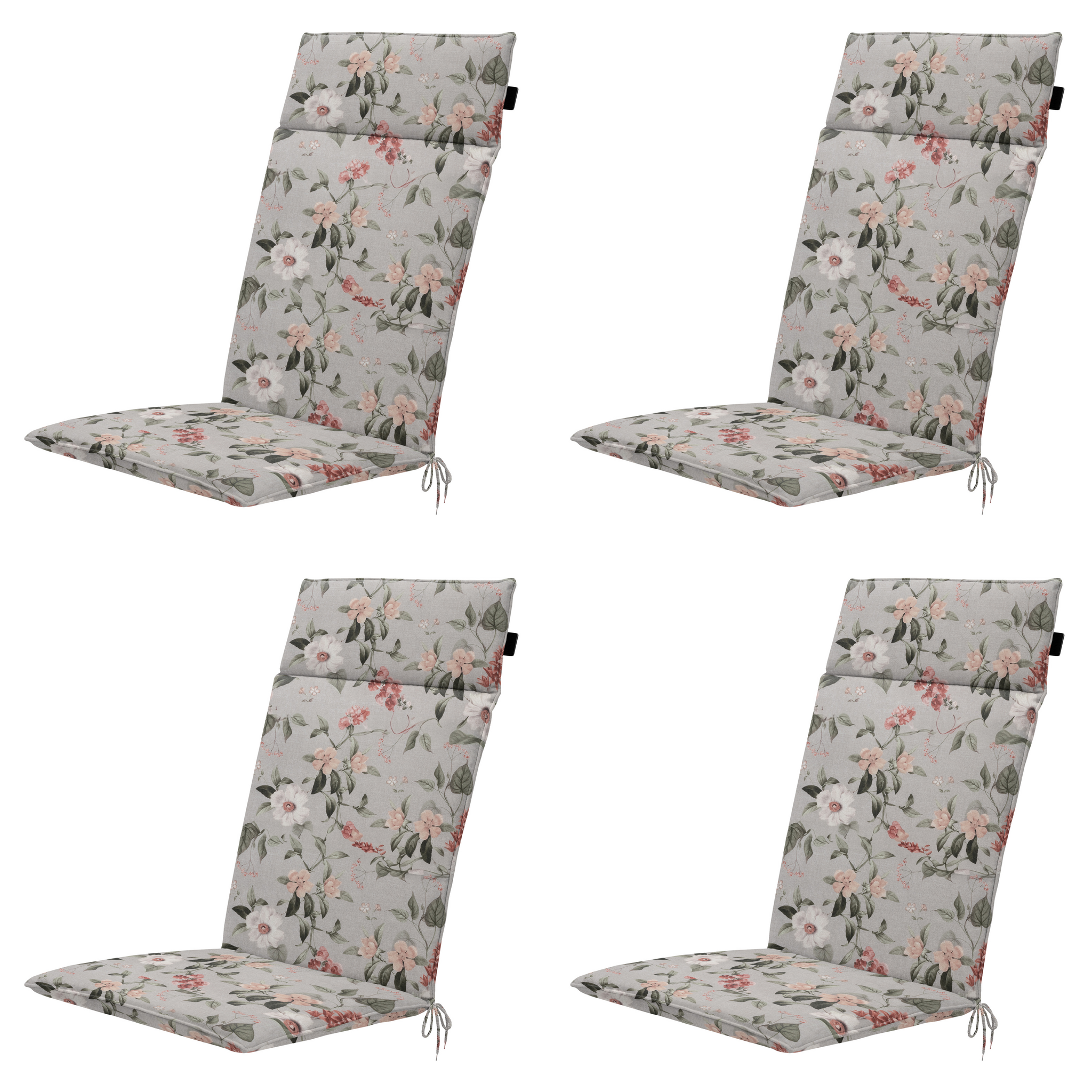 Madison - Tuintstoelkussen Hoge Rug Julliete - Multikleur - 120x50x4cm - Set van 4