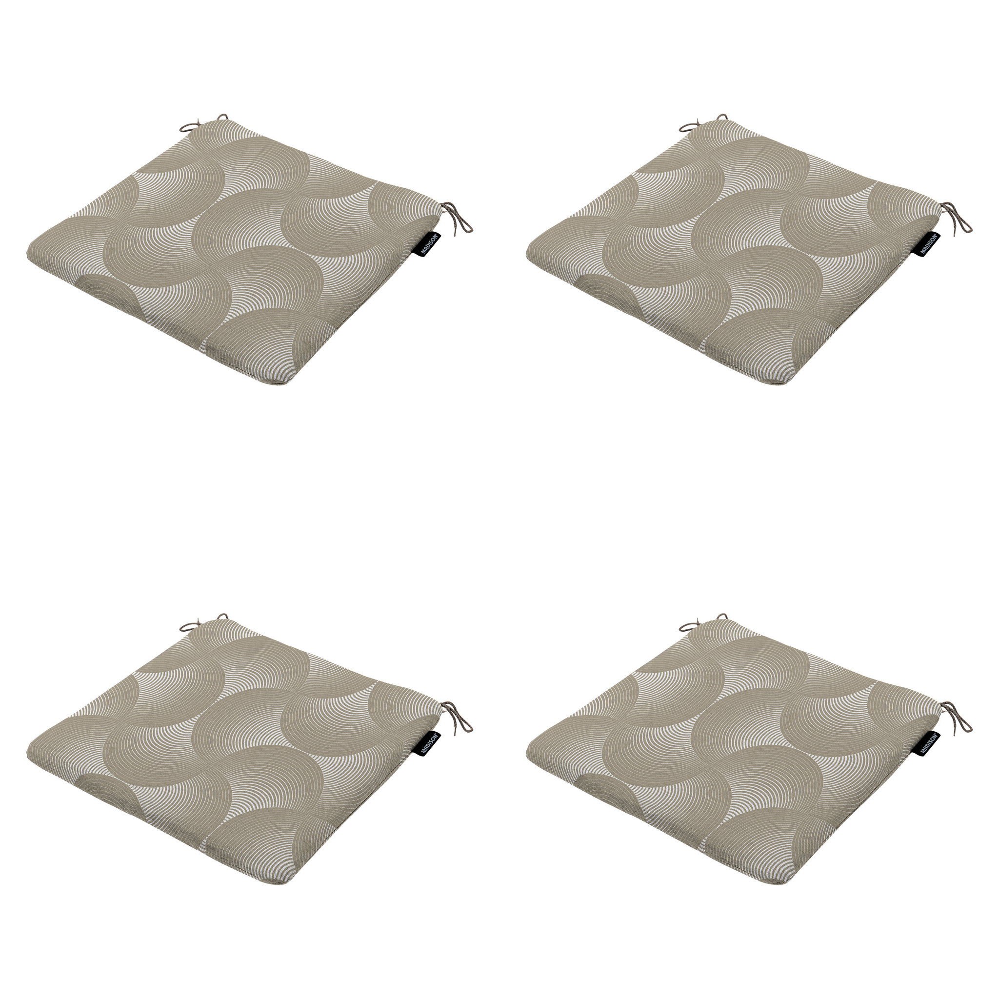 Madison - Zitkussen Napels - Taupe - 40x40x4,5cm - Set van 4