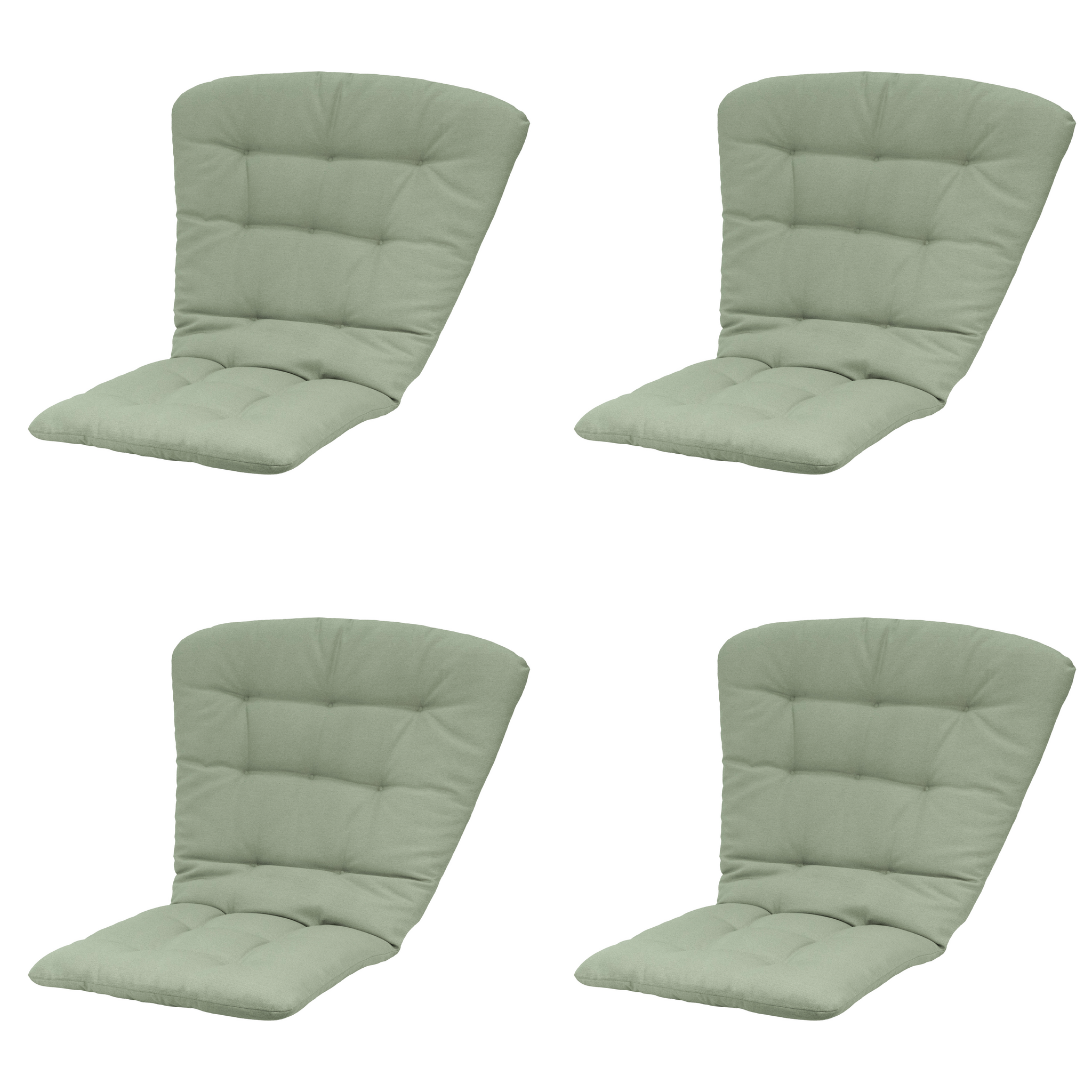 Madison - Tuintstoelkussen Hoge Rug Napels - Groen - 125x82x6cm - Set van 4