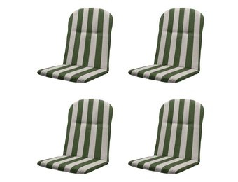 Madison - Kuipstoelkussen Hoge rug Amora - Groen - 45x45x3,5cm - Set van 4