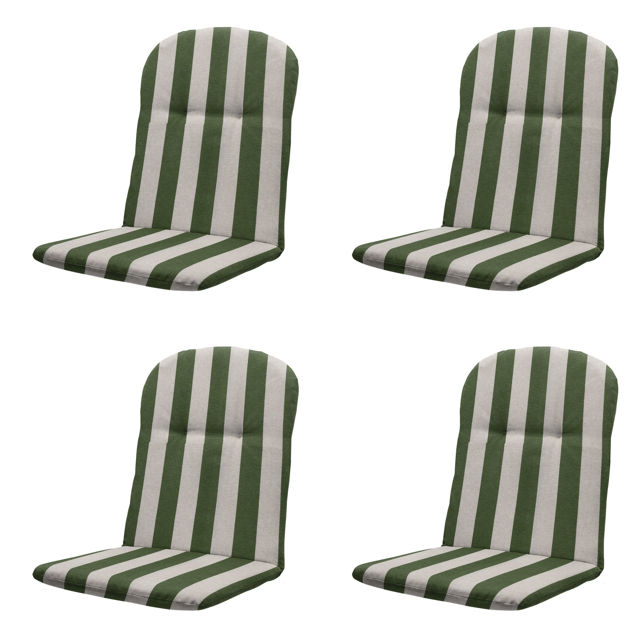 Madison - Kuipstoelkussen Hoge rug Amora - Groen - 45x45x3,5cm - Set van 4