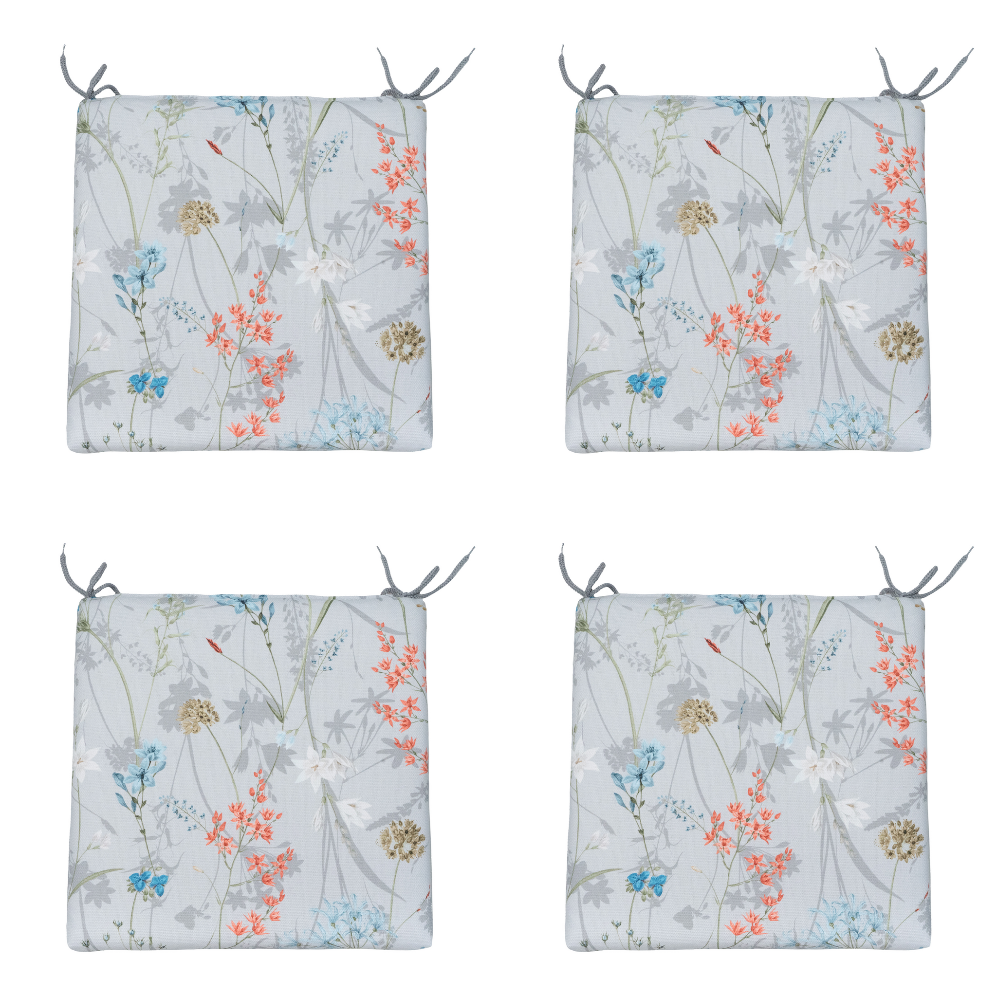 Madison - Zitkussen Eco-line - Blauw - 40x40x4,5cm - Set van 4