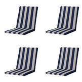 Madison - Stapelstoelkussen Amora - Blauw - 97x49x5cm - Set van 4