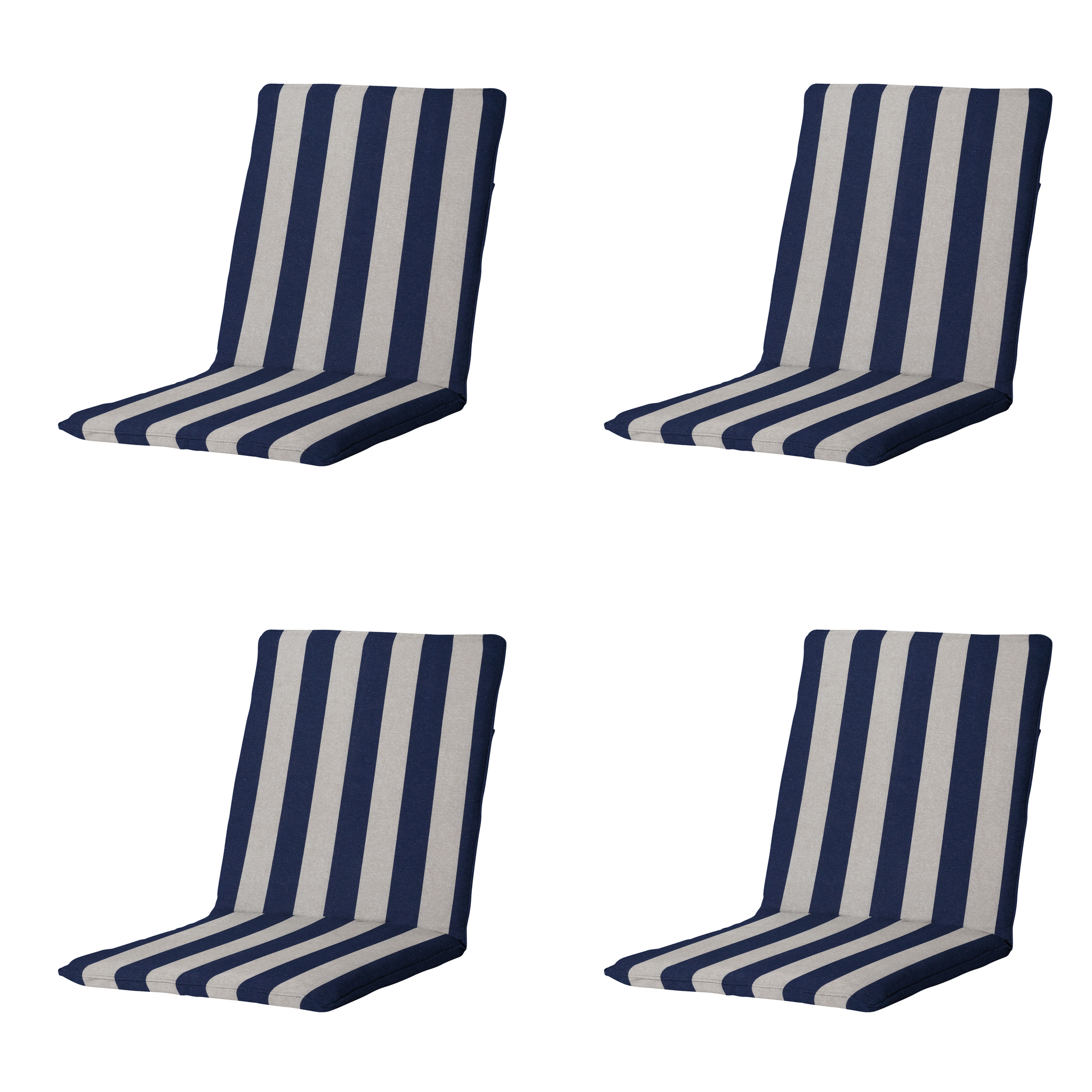 Madison - Stapelstoelkussen Amora - Blauw - 97x49x5cm - Set van 4