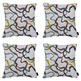 Madison - Sierkussen Blaze - Multikleur - 50x50x10cm - Set van 4