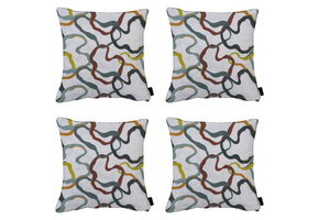 Madison - Sierkussen Blaze - Multikleur - 50x50x10cm - Set van 4