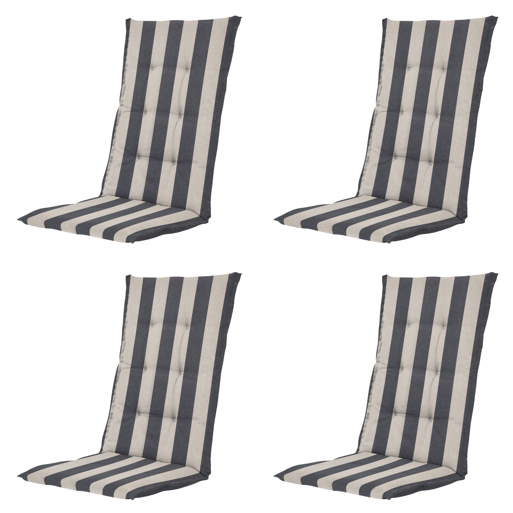 Madison - Kussen hoge rug Amora - Grijs - 123x50x5cm - Set van 4