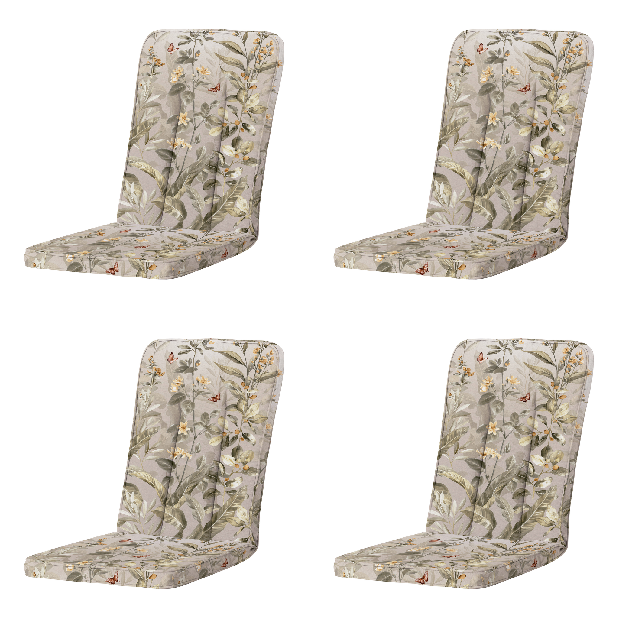 Madison - Tuintstoelkussen Hoge Rug Elisa - Multikleur - 100x48x6cm - Set van 4