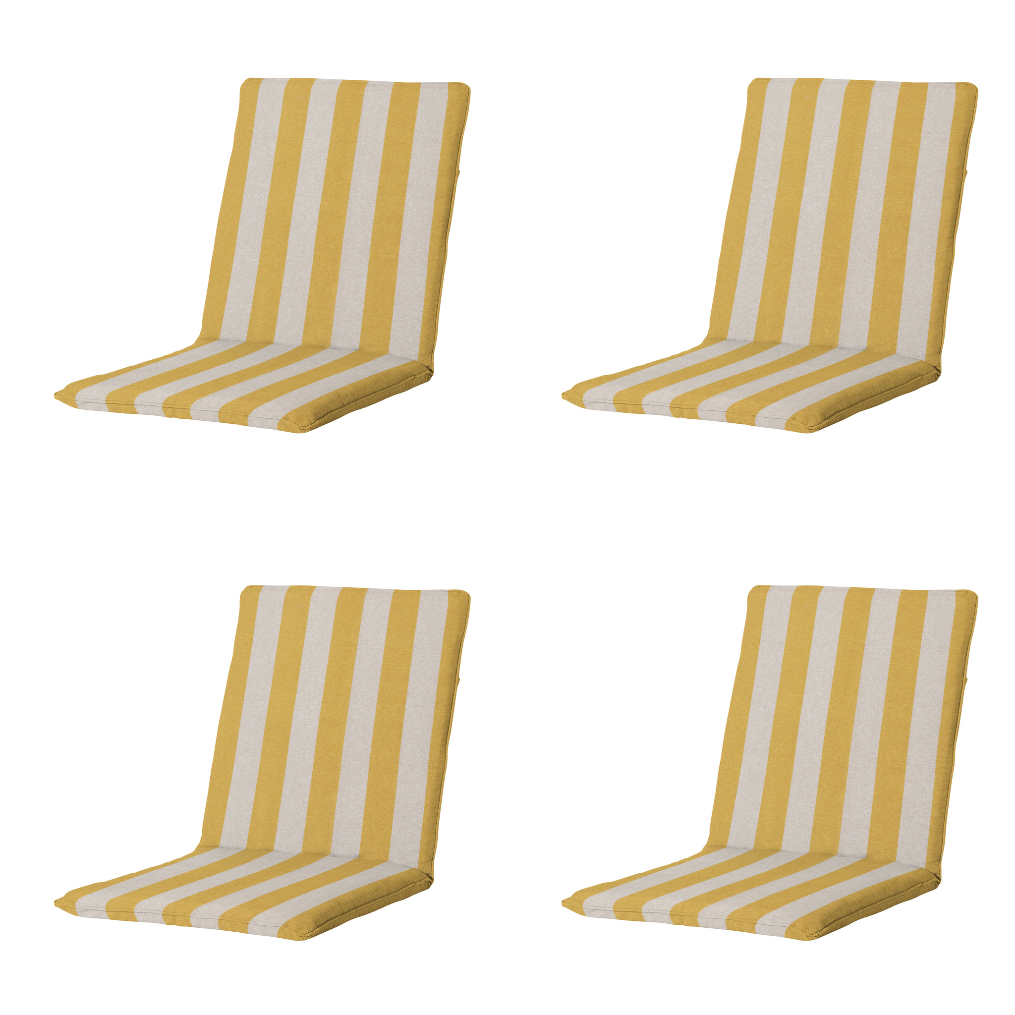 Madison - Stapelstoelkussen Amora - Geel - 97x49x5cm - Set van 4