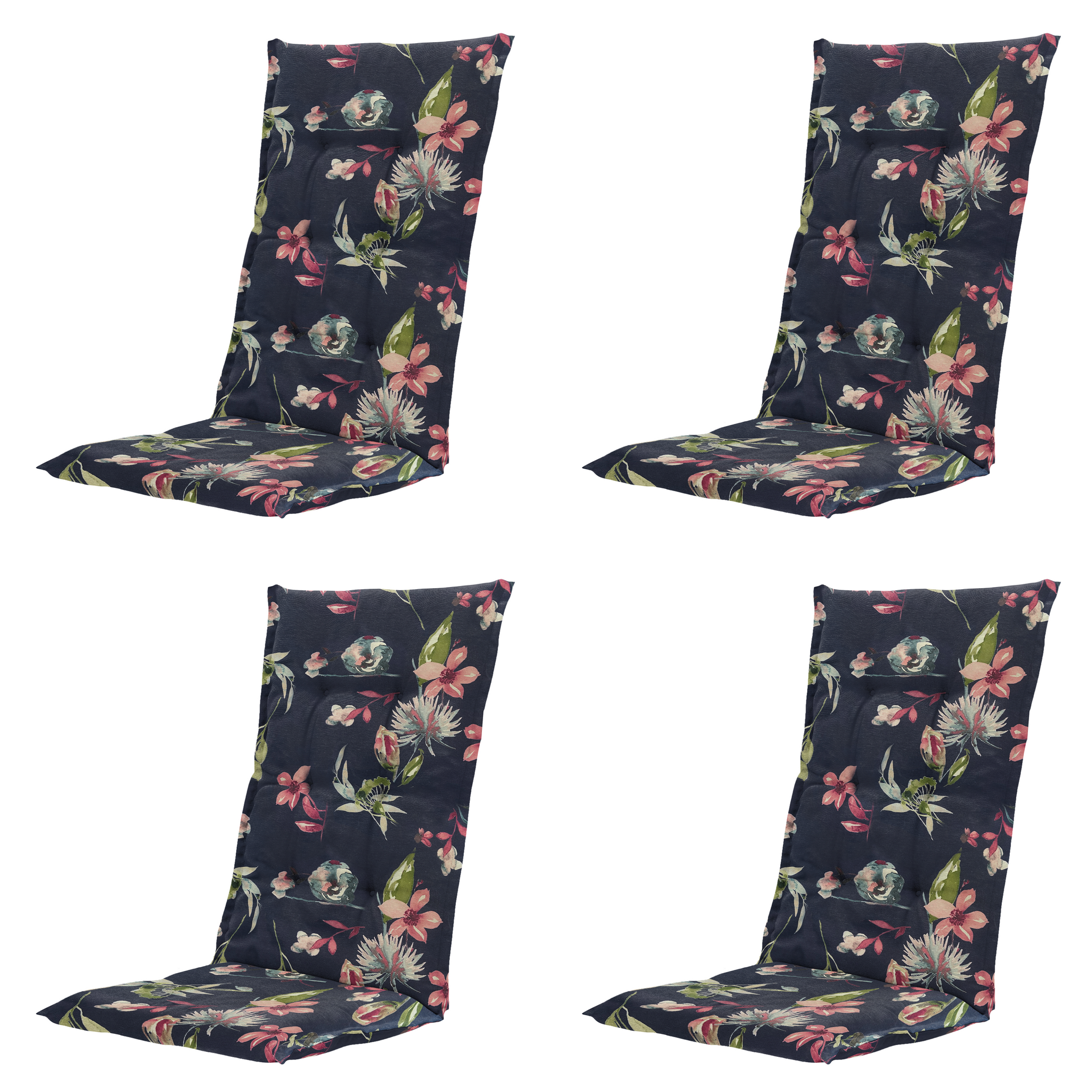 Madison - Kussen hoge rug Cato - Blauw - 123x50x5cm - Set van 4