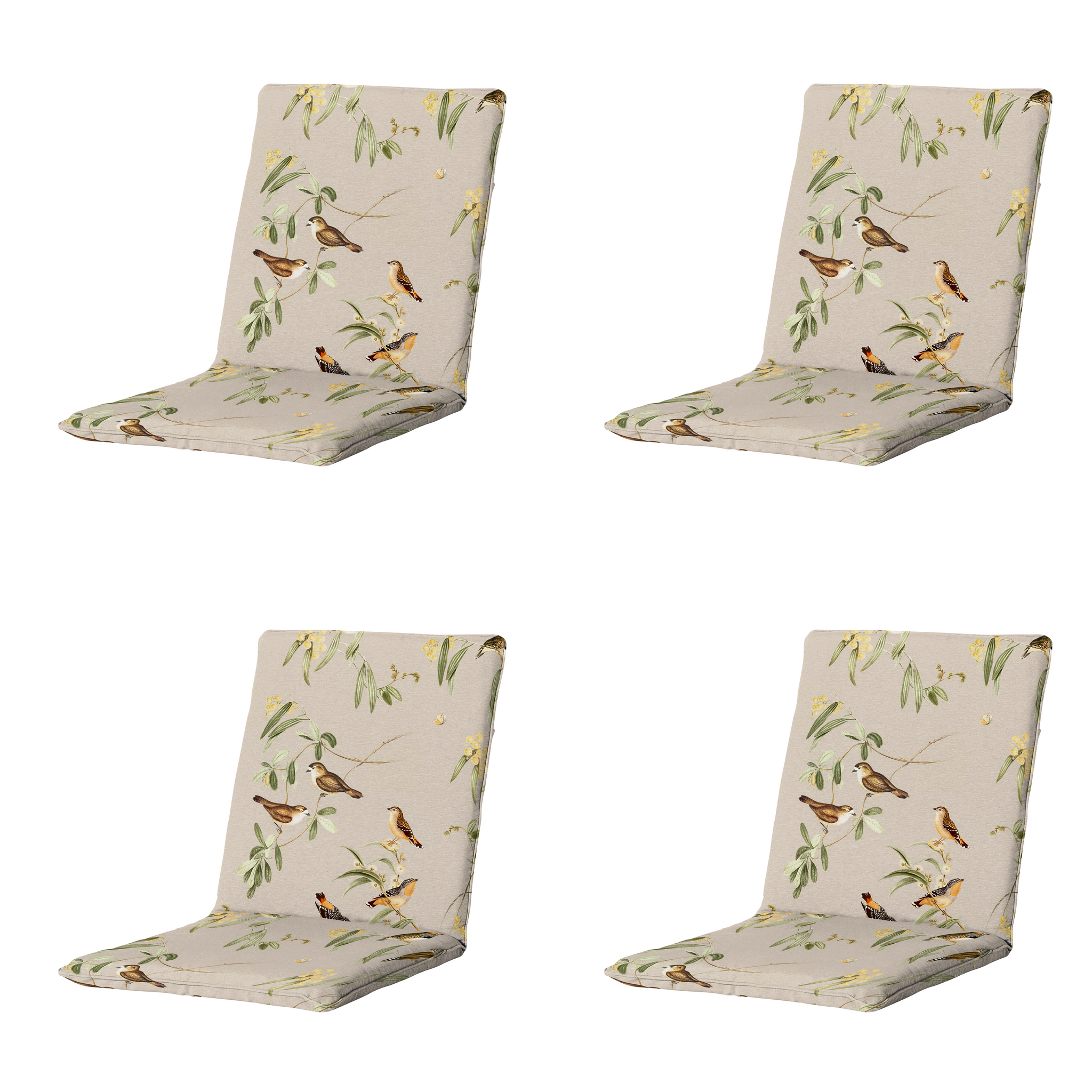 Madison - Stapelstoelkussen Aria - Beige - 97x49x5cm - Set van 4